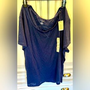 NWT Sonoma 3X navy top, sheer